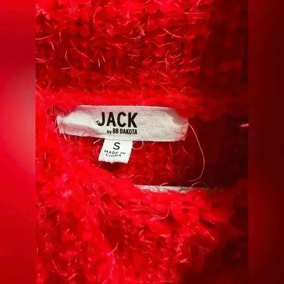 Jack by BB Dakota Eyelash Kisses Cable Knit Sweater | Cherry Red | Size S - Picture 3 of 4